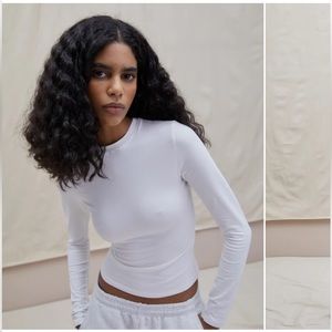 Adanola long sleeve top in white